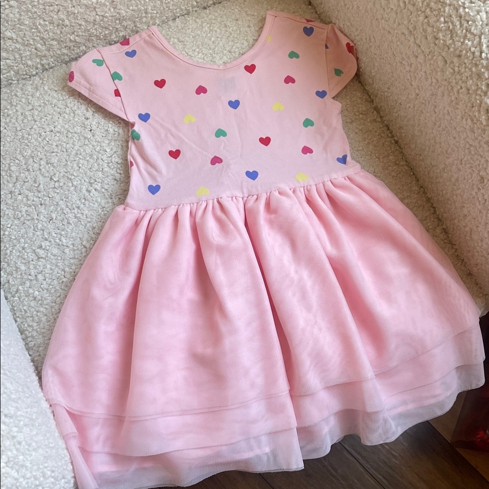 Old Navy Pink Heart Pattern Kids Dress